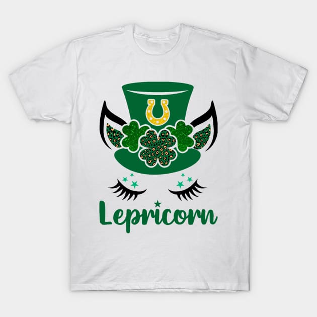 Lepricorn St Patricks Day Girls Unicorn T-Shirt by freakys